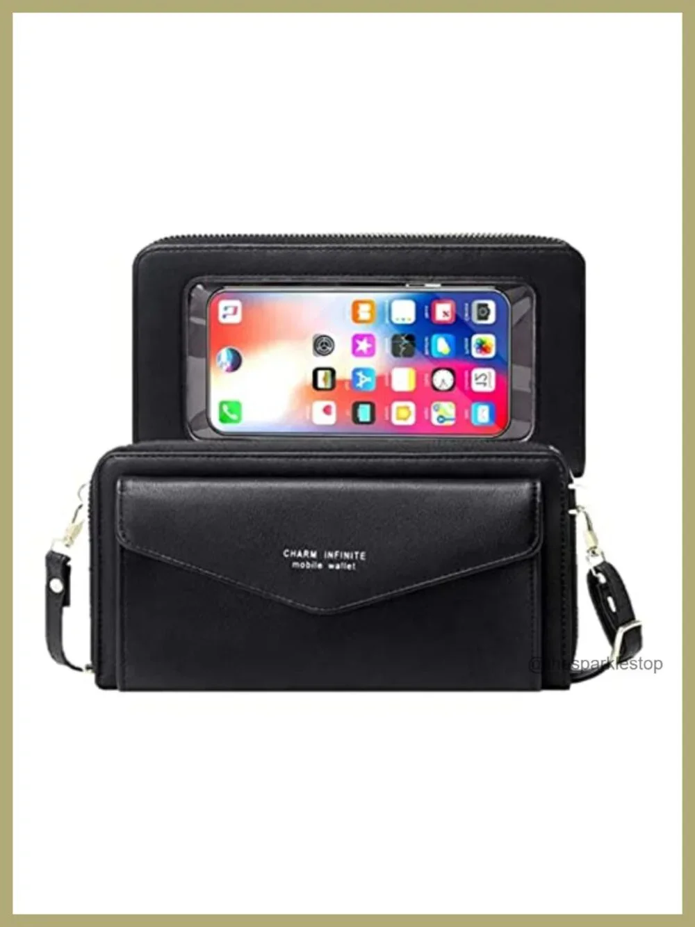 Faux Leather Crossbody Phone Bag Women RFID Blocking Touch Screen Wallet